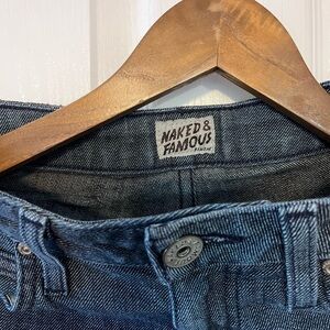 Naked & Famous Denim Blue Cropped Jeans
